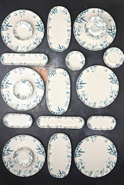 Porselen Diyarı Lucca Kabartma Desenli 6 Kişilik 29 Parça Dijital Baskı Porse...