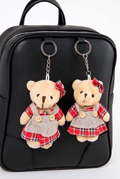 Şirin Çift 2li - Peluş Ayıcık Anahtarlık – Sevimli Elbiseli Teddy Bear