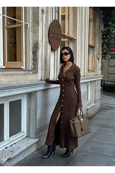 MEECY Μακρύ πλεκτό φόρεμα