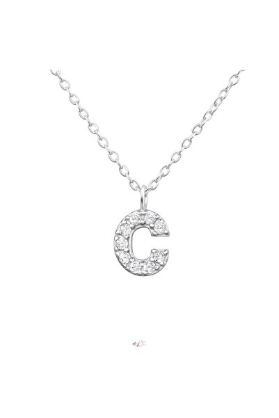 Sophia Collection Colier Argint 925, model model initiala C cu cristale