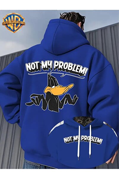 LAYORA Double-Sided Printed Casual Loose Adjustable Hooded Sweatshirt for Men