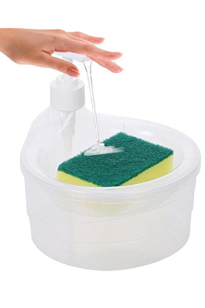 Habbaa Generic Soap Pump Dispenser and Sponge Holder for Kitchen Sink - Multicolor
