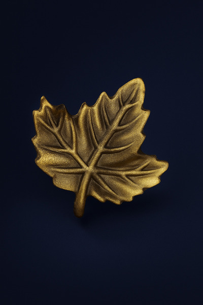 Dizaynhouse 10 Pieces Leaf Style 100% Brass Cabinet & Drawer Handle / Diameter – 5 cm – 10 Pieces (Handmade Luxury)