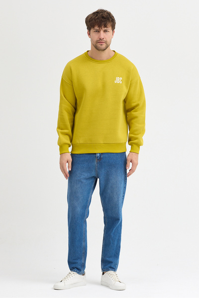 JBC Crew Neck Embroidered Oversize Raster Basic Men's Sweatshirt