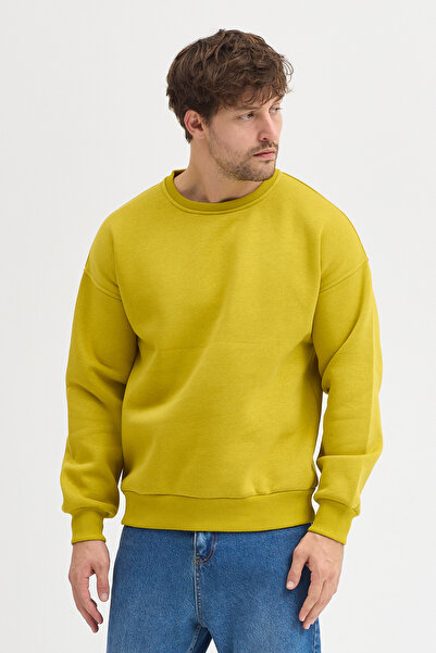 JBC Crew Neck Oversize Ribbed Basic Men's Sweatshirt