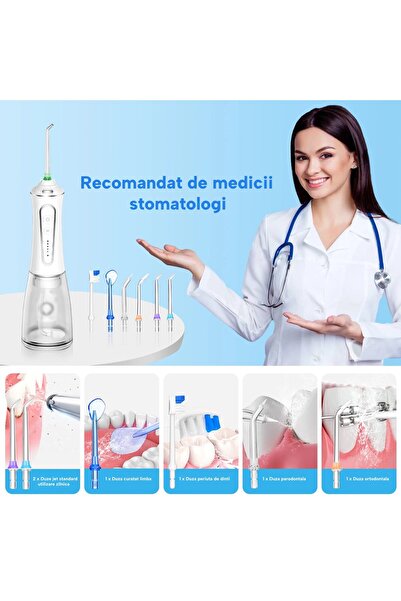 h2ofloss Professional Oral Irrigator for Mouthwash H2ofloss® Premium, 10 nozzles included, 2500 mAh battery