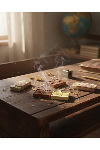 Mikro 2'li Çikolata Kokulu Silgi | Çikolata Görünümlü Silgi