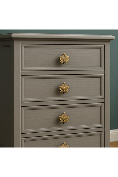 Dizaynhouse 10 Pieces Leaf Style 100% Brass Cabinet & Drawer Handle / Diameter – 5 cm – 10 Pieces (Handmade Luxury)