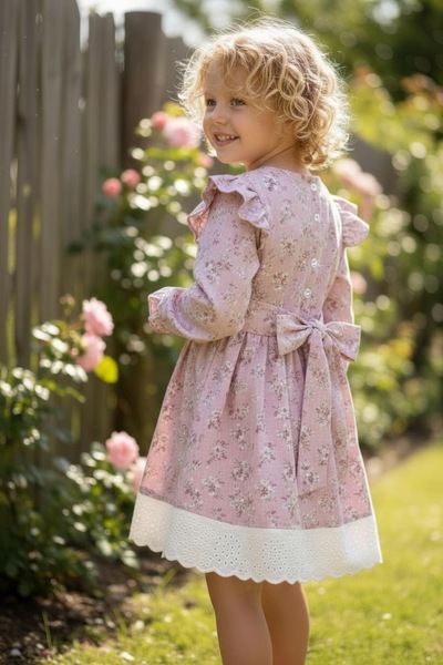 KETBaby Flower Patterned Fisto Dress 2-8 Years