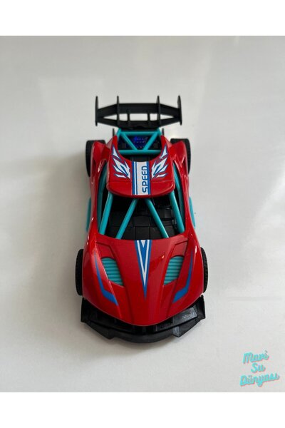 mavi su dünyası Metal Çek Bırak Yarış Arabası 14x6 Cm Kırmızı