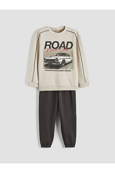 LC Waikiki Printed Boys' Sweatshirt and Sweatpants