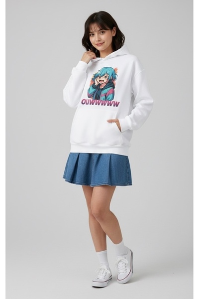 Infire clothing Unisex Oversized Anime B Printed Hoodie