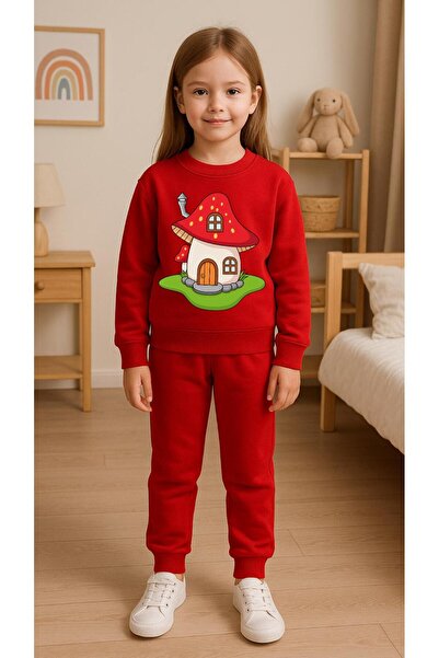 playwear Παιδικό Φούτερ Σετ Ρούχων ÇİLEK EV με στάμπα για κορίτσια και αγόρια...