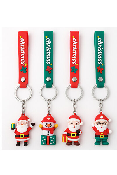party mix Χριστουγεννιάτικο Μπρελόκ 4 Τεμάχια Άγιος Βασίλης - Μπρελόκ με Φιγο...