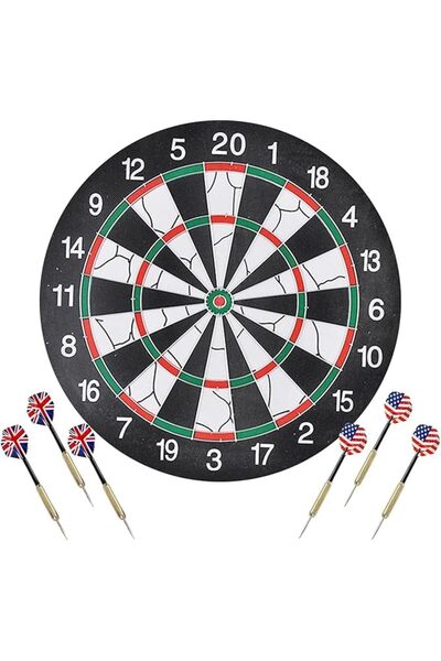 Genel Markalar Boy Dart Tahtası Seti 18 İnç Profesyonel Dart seti + 6 Adet Da...