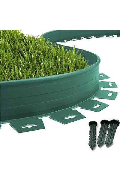 Leaf Shop Garden Çim Ayırıcı 5 M Yeşil Çim Sınırlayıcı Taş Toprak Ayıracı Çim...