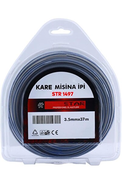 Misda Store Motorlu Tırpan Kare Misina 3.5 mm 37 Metre Çim Ot Biçme Teli Extr...
