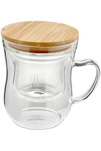 SoyluhanStore كوب شاي زجاجي مع مصفاة 400 مل