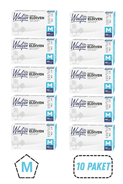 Reflex Winlyex Pudrasız Şeffaf Eldiven M Beden 10 Kutu