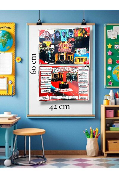 Kozalak Tasarım لافتة زاوية أتاتورك 'المبادئ وتحدياتها' مغطاة بالبلاستيك للمد...