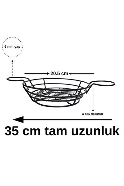 TEKMARKED Metal Bread, Hamburger with Sauce and Fried Potatoes Presentation Basket