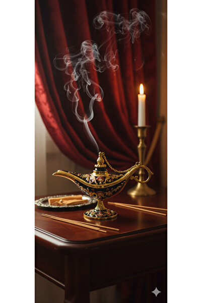 3D TASARIM TÜTSÜLÜK ALADDİNİN SİHİRLİ LAMBASI 16X10 CM