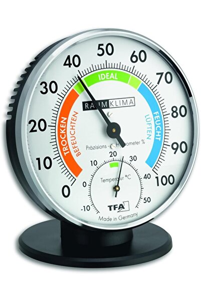 Genel Markalar Masaüstü Renkli Analog Termometre Higrometre, Beyaz