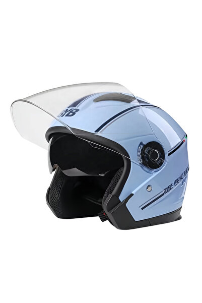 FIXATO Cască de motocicletă/scuter Italia, vizieră dublă, protecție UV, mărim...