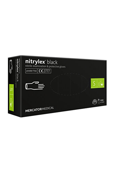 Mercator Medical Nitrile Gloves Black Small 100pcs