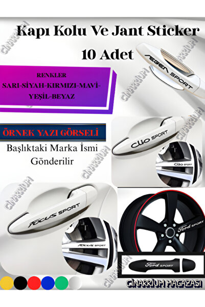 pınaxar Fiat Egea Cross için Premium, Aksesuar Oto Kapı Kolu/Jant Sticker 10 ...