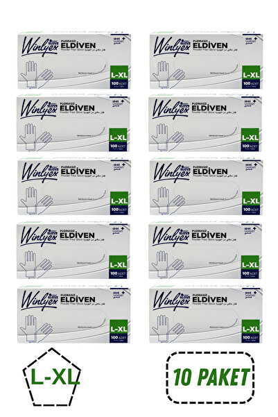 Reflex Winlyex Pudrasız Şeffaf Eldiven L-XL Beden 10 Kutu