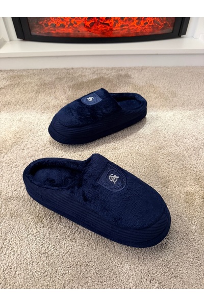 Aksulu Erkek Pofuduk Taban Çok Yumuşak ve Hafif İçi Yünlü Peluş Ev Terliği