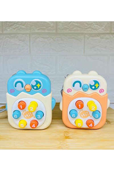 Kids Baykuş Şekilli Mekanik Düğme Oyuncağı | Müziksiz Zeka Geliştirici Bebek Oyuncağı