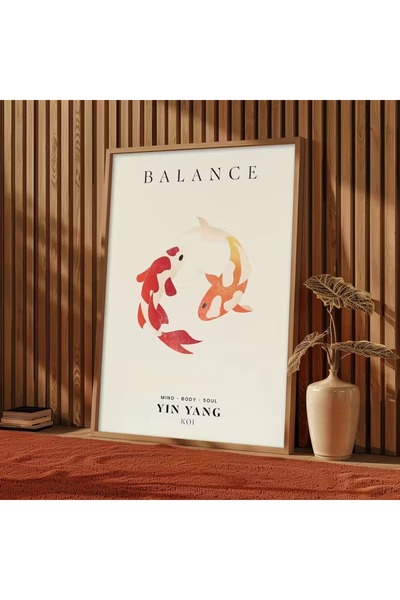 512 STORE Estetik Japon Balance Denge Tema Duvar Dekor Çerçevesiz Kuşe Kağıt ...