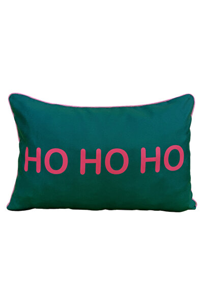 Alacastore Husă de pernă de Anul Nou, verde Ho Ho Ho, textil de casă decorativ