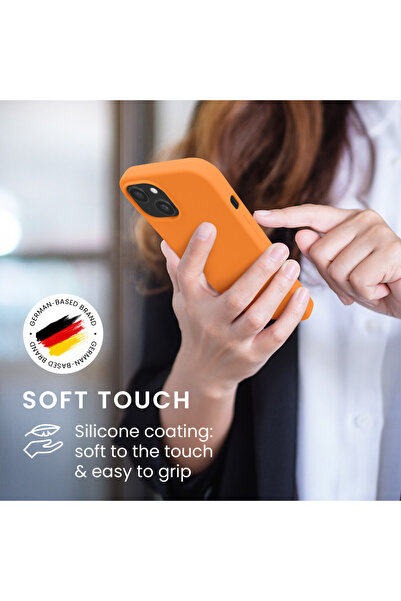 KWmobile Case for Apple iPhone 15, Orange, Silicone, KWM000020CA007C