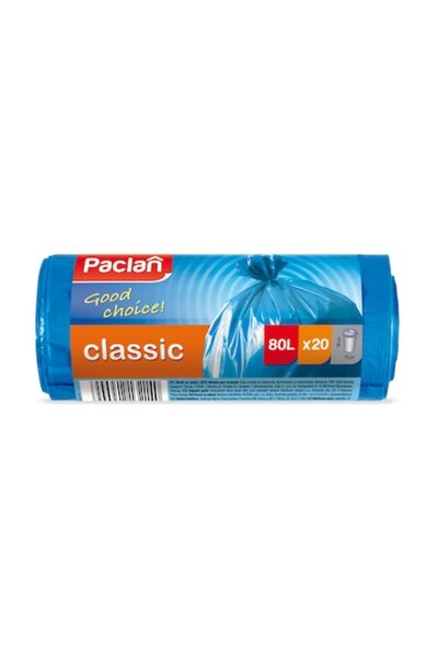Paclan Classic 80L Blue Trash Bags 70x90 cm, 20 pcs