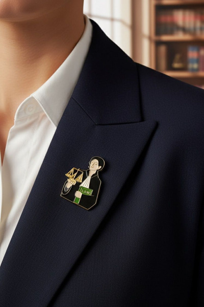 Jaida Moda Kadın Avukat Meslek Broşu – Unisex Pirinç, Zarif ve Profesyonel Tasarım