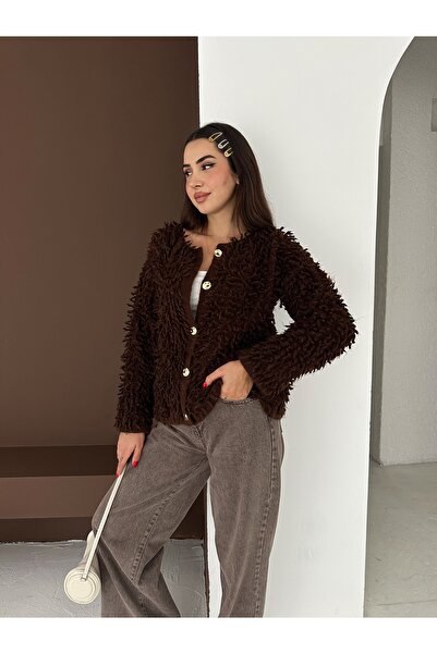 SBL COLLECTİON Crew Neck Tassel Detailed Women's Cardigan