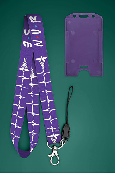 Apptakı Mor Nurse Hemşire Boyun İpi Boyun Askı İpi Boyun Askısı ve Kartlık - ...