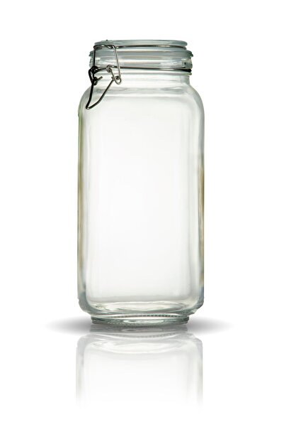 Store Korken Square Jar 2000 ml Vacuum Locking Glass Storage Jar