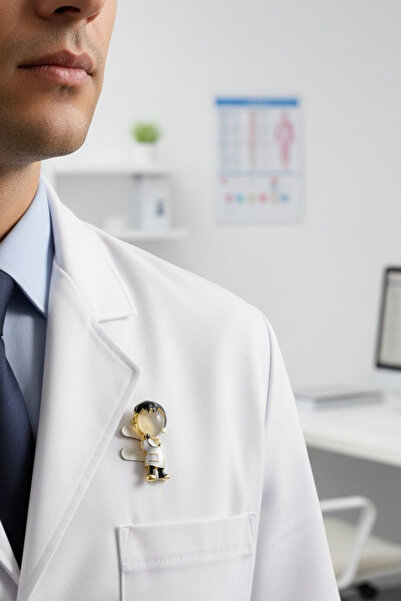 Jaida Moda Sağlıkçı Broş – Erkek Doktor ve Hemşire Figürlü Unisex Pirinç Broş
