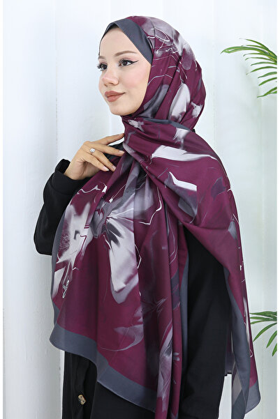 sefamerve Gemusterter weicher Schal 70316-02 Damson Smoked