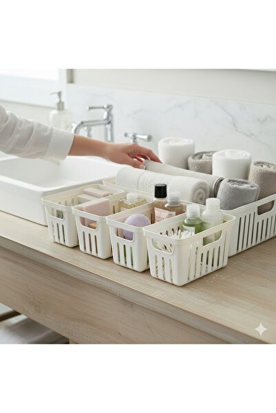 NY HOME 5 Pieces Bathroom Cabinet Organizer White