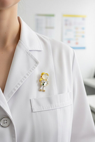 Jaida Moda Kadın Hemşire & Doktor Broş – Unisex Pirinç Broş, Meslek Figürlü A...