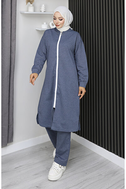 sefamerve Zippered tracksuit set 3044-15 indigo