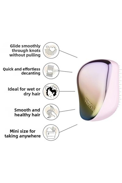Generic Brand Teezer Compact Styler Matte Ombre Chrome Hair Brush
