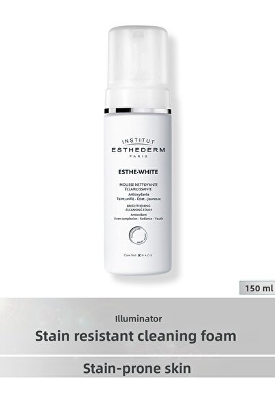 Institut Esthederm رغوة التنظيف Esthe-White، منظف ومعادل لون البشرة ومضاد للش...