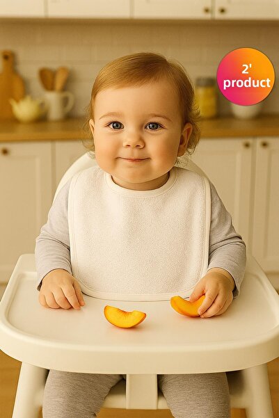 Ender Home Velvet Waterproof 2-Piece Baby Bib Soft Velcro Children's Apron