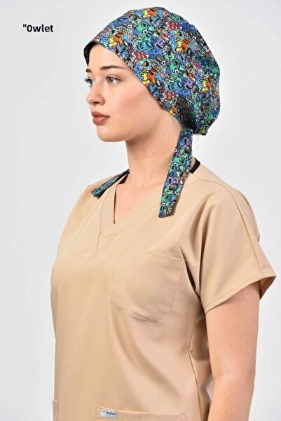 Owlet Medikal Germs Patterned Surgical Hijab Bonnet